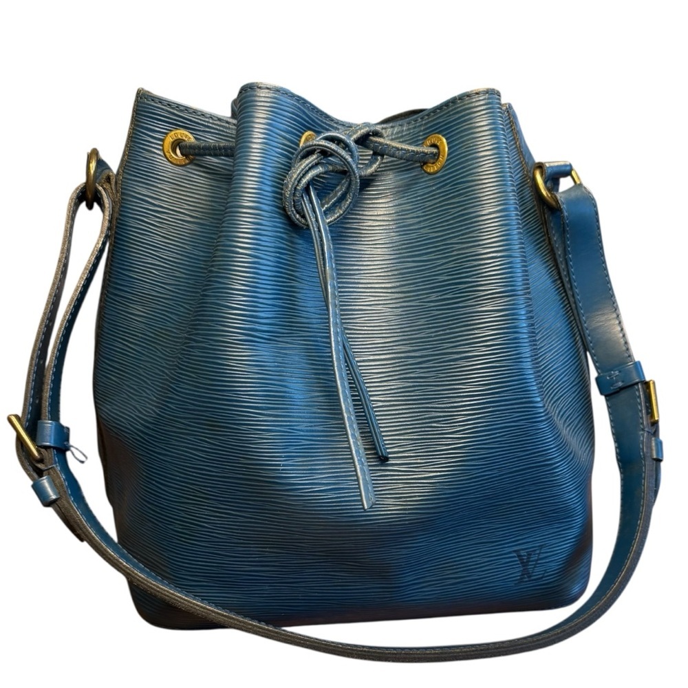 Vintage Louis Vuitton Noe Epi Blue Leather Bucket Bag/Shoulder bag
